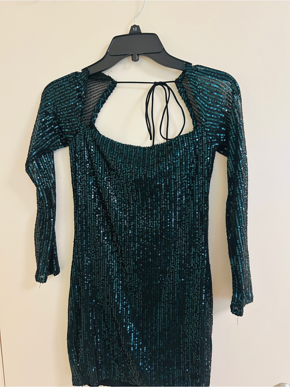 Lucy in the Sky Emerald Sequin Long Sleeve Dress